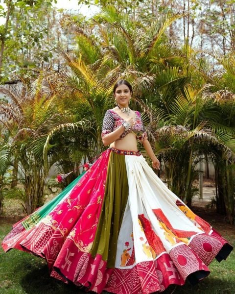 Tranditional Muslin Cotton Printed Navratri Lehenga Choli Navratri Lehnega Choli