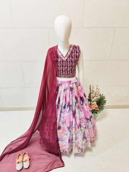 Treanding Sequence Embroidered Girls Lehenga Choli  Girls Wear