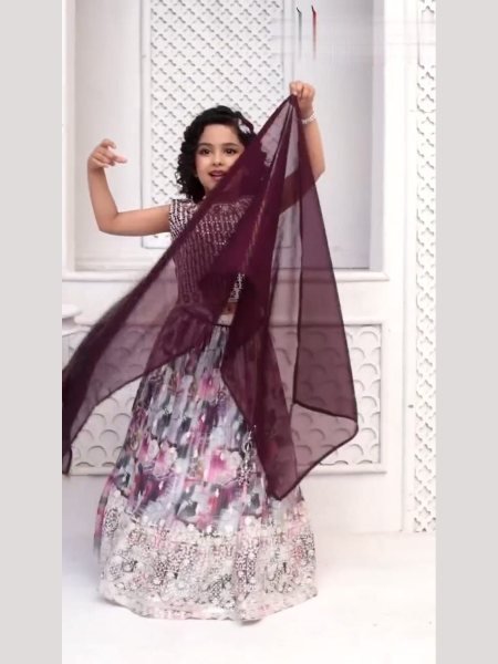 Treanding Sequence Embroidered Girls Lehenga Choli  Girls Wear