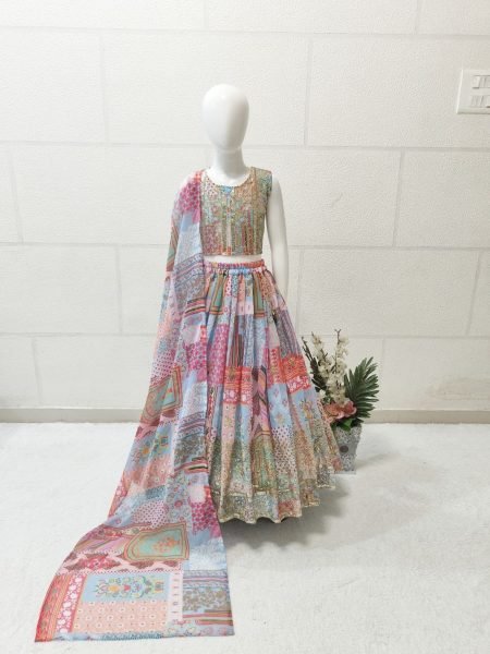 Trending Sequence Embroidered Fully Stitched Kids Lehenga Choli  Girls Wear