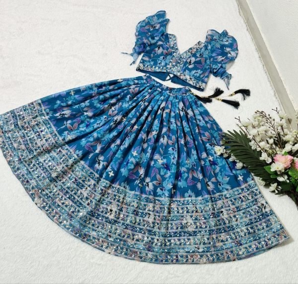 Trending Sequins Embroidered Girls Lehenga Choli  Girls Wear