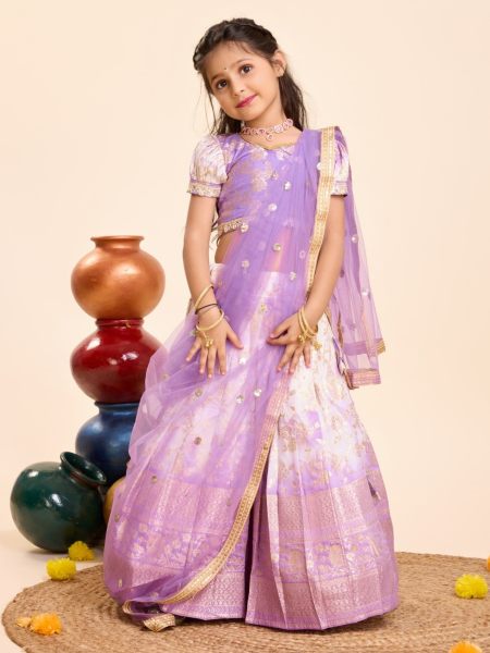 Trending  Viscose Dyable Silk with Beautiful Golden Zari Weaving Work  Girls Wear
