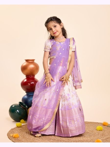 Trending  Viscose Dyable Silk with Beautiful Golden Zari Weaving Work  Girls Wear