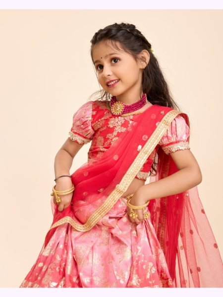 Trending  Viscose Dyable Silk with Beautiful Golden Zari Weaving Work  Girls Wear