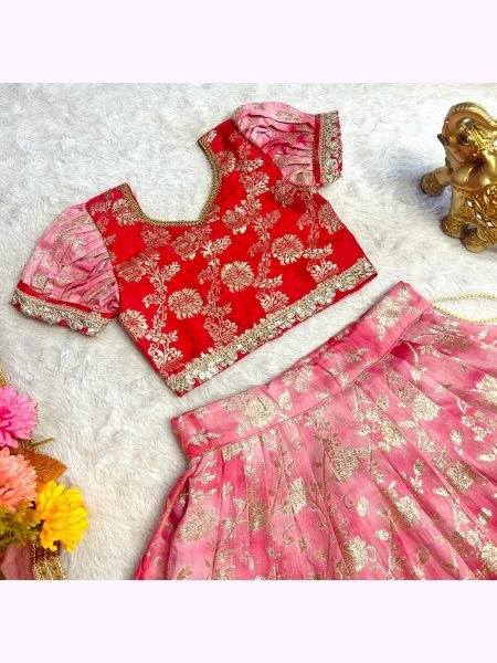 Trending  Viscose Dyable Silk with Beautiful Golden Zari Weaving Work  Girls Wear