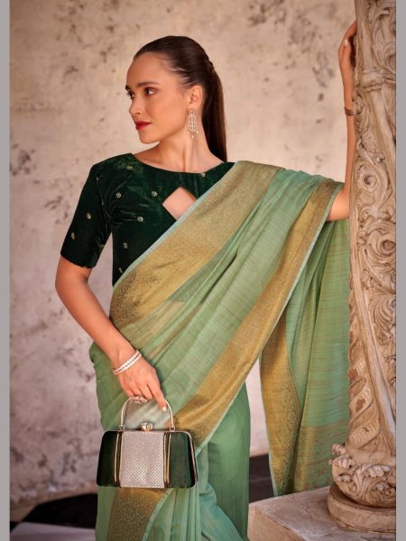 Trendy Designer Tissue Linen Saree With Zari Weaving  Designer Wedding Sarees Wholesale