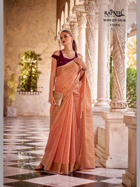 Trendy Designer Tissue Linen Saree With Zari Weaving  Designer Wedding Sarees Wholesale