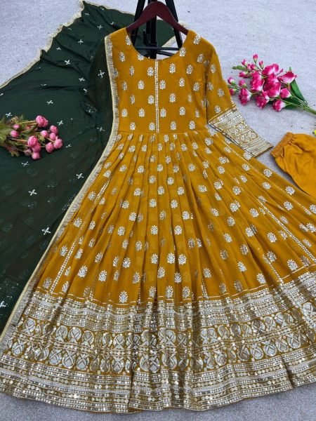 Trendy Embroidery Sequence Work Anarkali Gown   Ready To Wear Collection