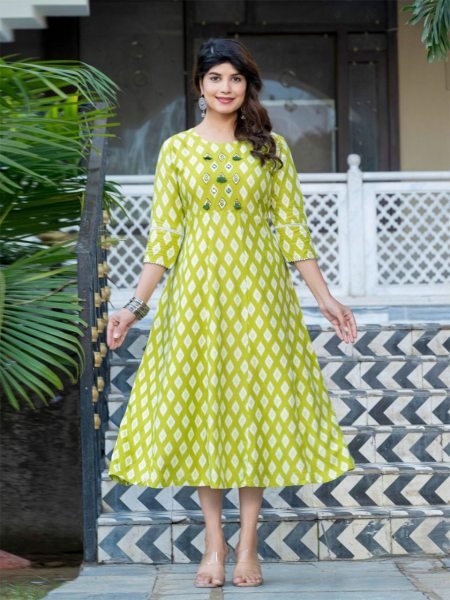 Trendy Fully Stitched Anarkali Gown  Rayon Fabric   Flattering Design Printed Kurtis
