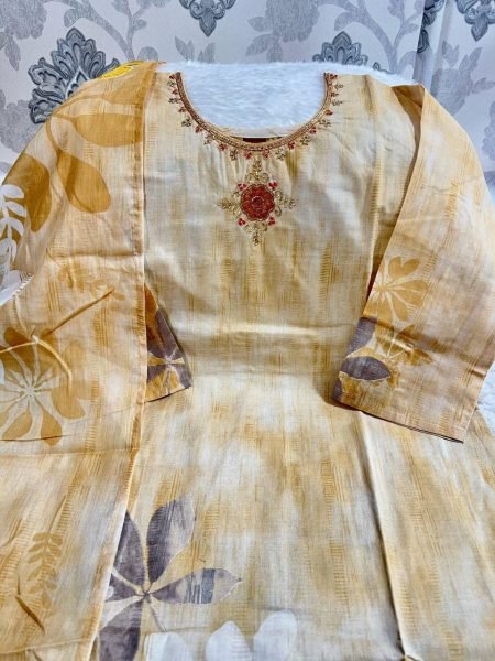 Trendy Kurti With Pure Cotton Gaji Print Silk Pent With Dupatta Cotton Kurtis Wholesale