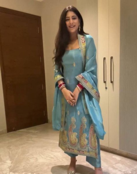 Trendy Pure Heavy Chinnon Silk With Heavy Embroidery Work suit Clothing exporter 