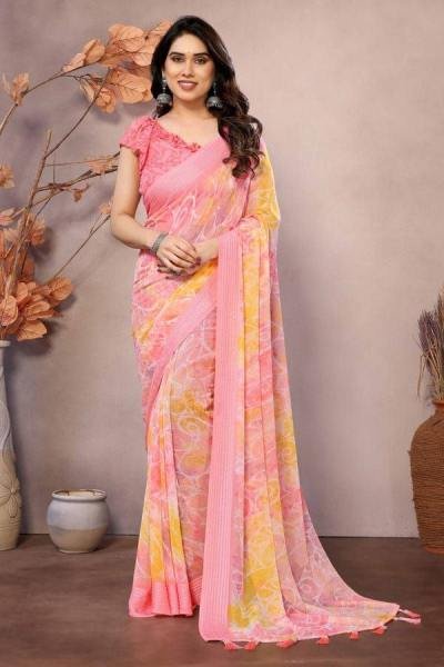 Trendy Soft Georgette Patta Printed Saree Online At Best Rates Georgette Sarees Wholesale