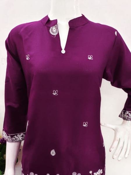 Trendy Wine Rayon Embroidered Cord Sets for Women at Wholesale Price CO ORD Sets