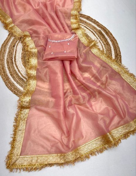 Twill Net Shining Sarees with Mirror Handwork Blouse At Wholesale Rate Net Sarees Wholesale