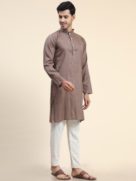 Two Tone Cotton  With Zari Lining  Mens Kurta Payjama Collection  Kurta Pajama Wholesale