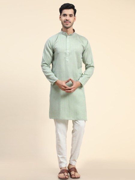 Two Tone Cotton  With Zari Lining  Mens Kurta Payjama Collection  Kurta Pajama Wholesale