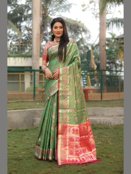 Very Beautiful and Premium Organza Silk Patola Sarees  Organza Sarees Wholesale