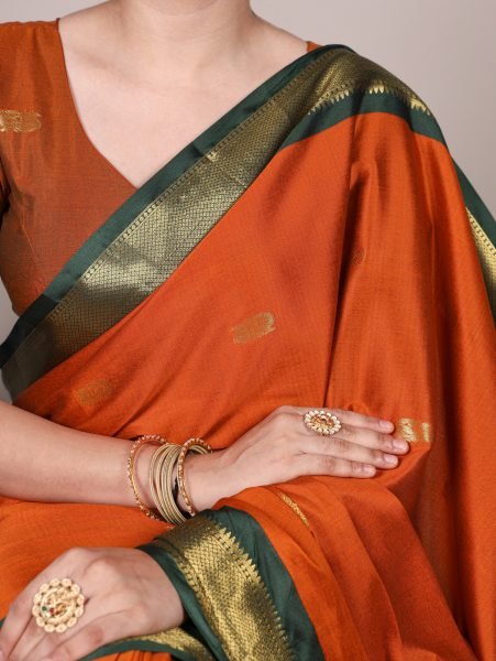 Vibrant Orange Cotton Silk Saree with Paithani Pallu Festive Special  Silk Sarees Wholesale