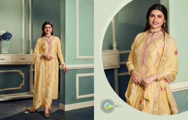 VINAY KASEESS AARZOO-2  Pure Viscous Jacquard With Embroidery Neck Work With Stone Work Suit Collection  Churidar Salwar Suits Wholesale