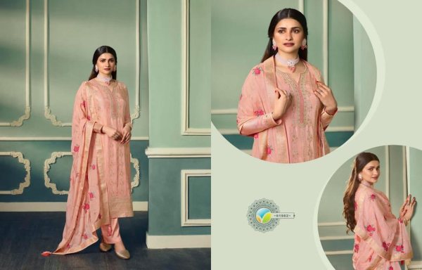 VINAY KASEESS AARZOO-2  Pure Viscous Jacquard With Embroidery Neck Work With Stone Work Suit Collection  Churidar Salwar Suits Wholesale