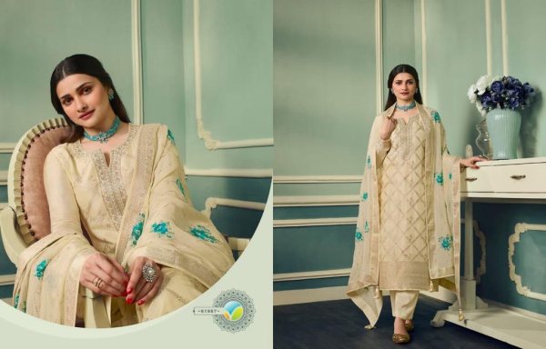 VINAY KASEESS AARZOO-2  Pure Viscous Jacquard With Embroidery Neck Work With Stone Work Suit Collection  Churidar Salwar Suits Wholesale