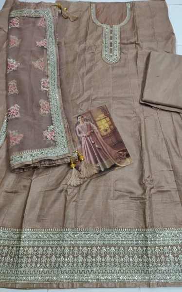 Vinay Noormahal Dola Silk with jari dori codding work Anarkali  Anarakali Gown Wholesale