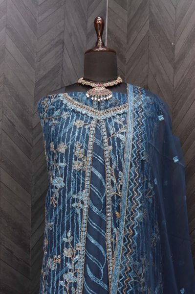 Vipul 5143  Heavy Butterfly Net with Embroidery Codding Work Suit Churidar Salwar Suits Wholesale
