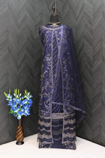 Vipul 5143  Heavy Butterfly Net with Embroidery Codding Work Suit Churidar Salwar Suits Wholesale