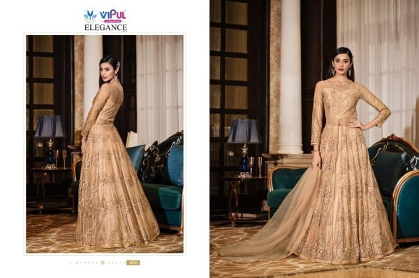 VIPUL PREMIUM HEAVY NET WORK SEMI STITCHED GOWN COLLECTION Anarakali Gown Wholesale