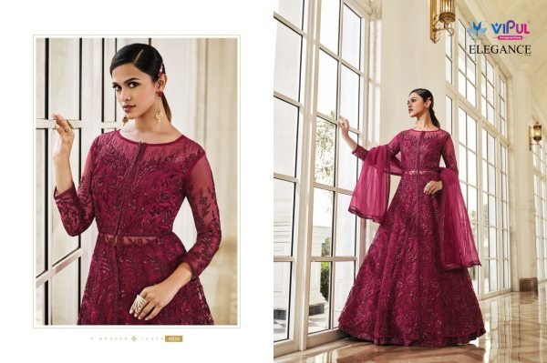 VIPUL PREMIUM HEAVY NET WORK SEMI STITCHED GOWN COLLECTION Anarakali Gown Wholesale