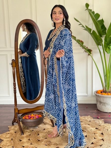 Viscose Chanderi Embroidered Kurta with Pant   Silk Blend Dupatta     Wholesale   Manufacturer Rates 3 Piece Kurti Set