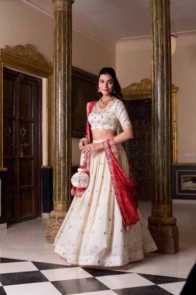 Wedding Collection Vichitra Silk Lehenga and Embroidered Blouse Best Seller Bridal Lehenga Set With Cotton Dupatta Designer Lehenga Choli