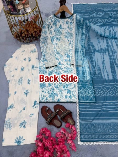 Stylish Farshi Palazzo Set for Festive Functions Digital Print & Lace Dupatta Ready To Wear Collection