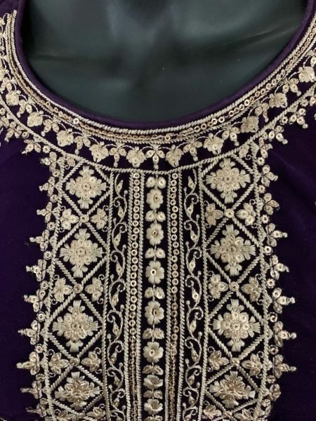 Wedding Purple Sharara Suit Set with Embroidered Design Ready To Wear Collection