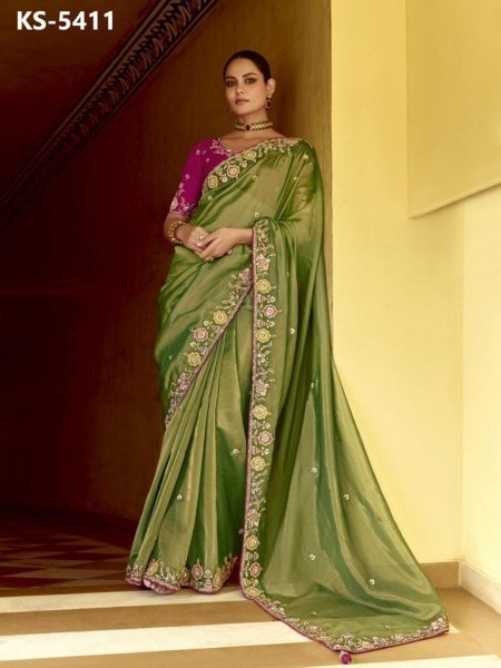 Party Perfection Designer Silk Saree with Embellished Blouse for Every Celebration 