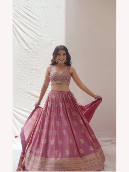 Wedding Special Chinon Silk Lehenga Choli With Embroidery Work  Designer Lehenga Choli