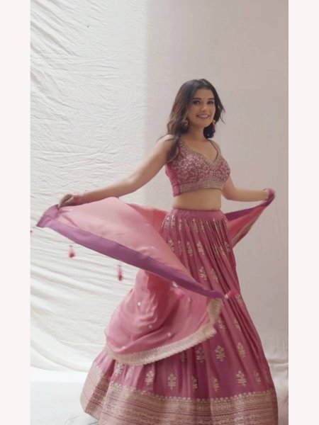 Wedding Special Chinon Silk Lehenga Choli With Embroidery Work  Designer Lehenga Choli