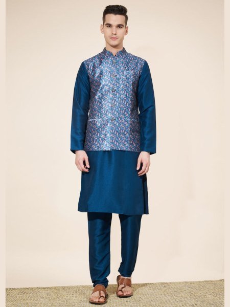 Wedding Special  Heavy Jequard in New Designe Mens Kurta Pajama With Koti  Mens Wear