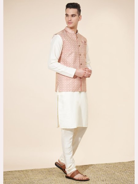 Wedding Special  Heavy Jequard in New Designe Mens Kurta Pajama With Koti  Kurta Pajama Wholesale