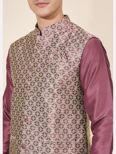 Wedding Special  Heavy Jequard in New Designe Mens Kurta Pajama With Koti  Kurta Pajama Wholesale