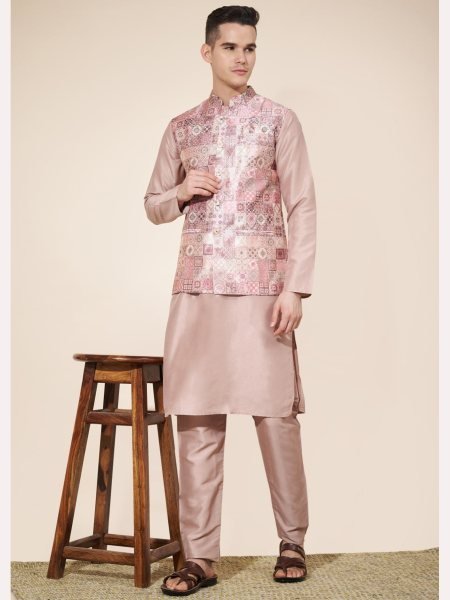 Wedding Special  Heavy Jequard in New Designe Mens Kurta Pajama With Koti  Kurta Pajama Wholesale