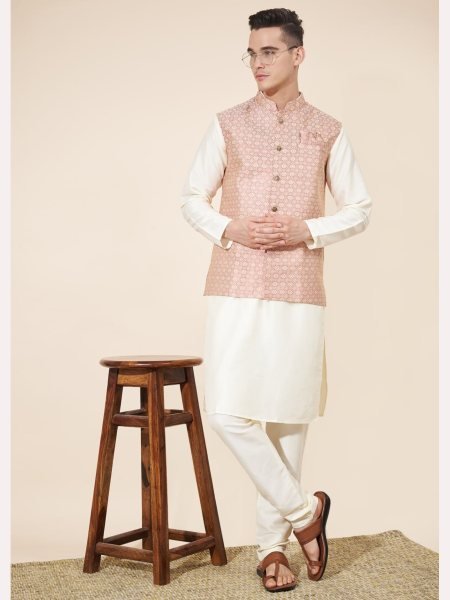 Wedding Special  Heavy Jequard in New Designe Mens Kurta Pajama With Koti  Kurta Pajama Wholesale