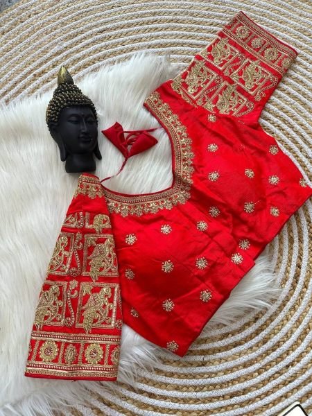 Wedding Special South Hit Design Raw Silk Blouse  Blouse Collection