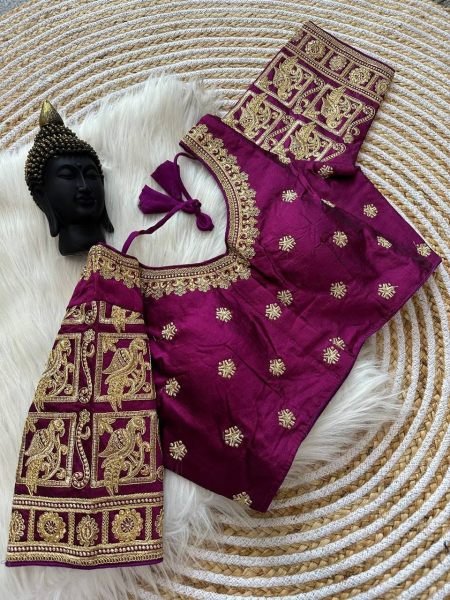 Wedding Special South Hit Design Raw Silk Blouse  Blouse Collection