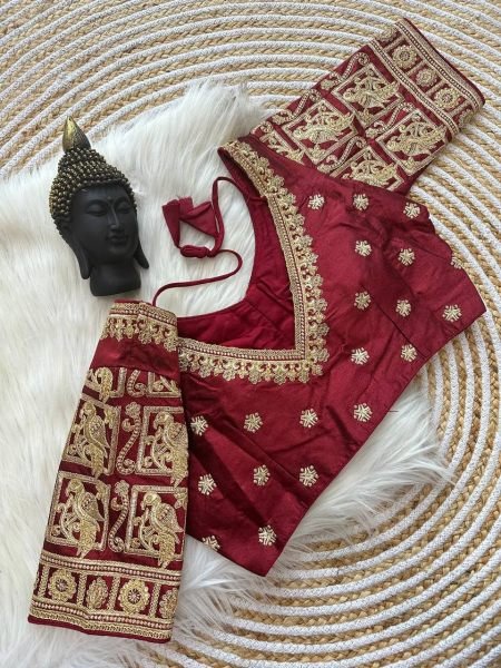 Wedding Special South Hit Design Raw Silk Blouse  Blouse Collection