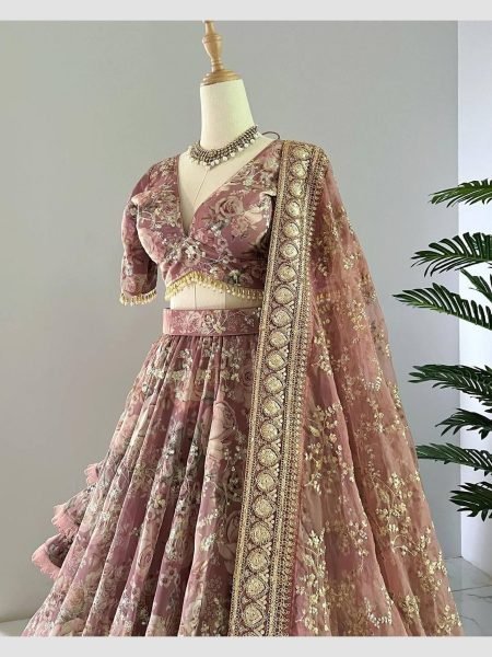 Wedding Wear Chinon Silk Lehenga Choli With Sequence Work  Designer Lehenga Choli