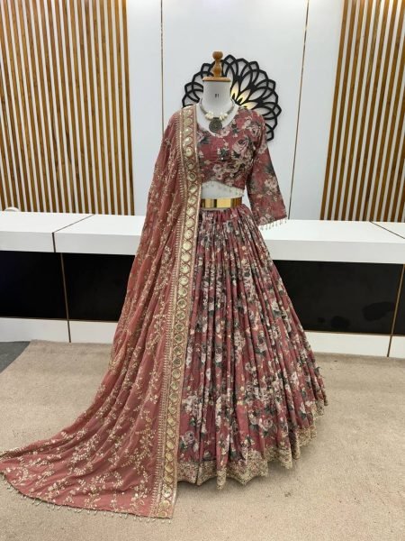 Wedding Wear Chinon Silk Lehenga Choli With Sequence Work  Designer Lehenga Choli