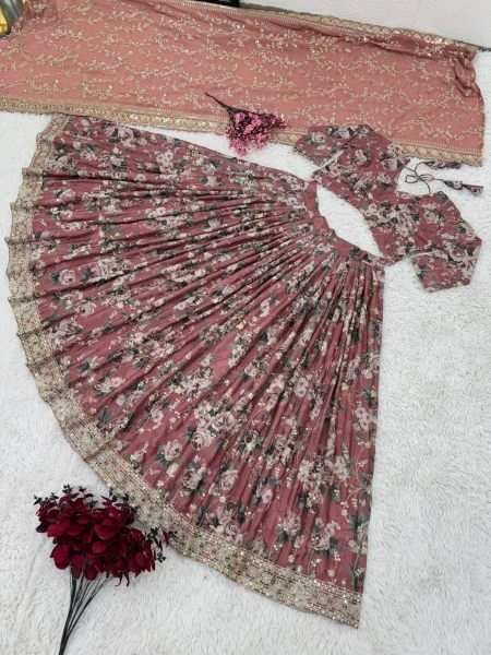 Wedding Wear Chinon Silk Lehenga Choli With Sequence Work  Designer Lehenga Choli