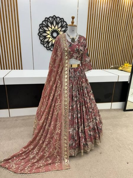 Wedding Wear Chinon Silk Lehenga Choli With Sequence Work  Designer Lehenga Choli