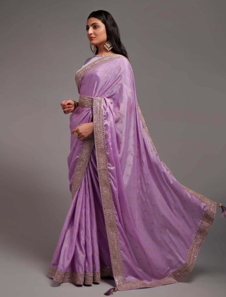 Wedding Wear Chinon Zari Work Saree Designer Wedding Sarees Wholesale